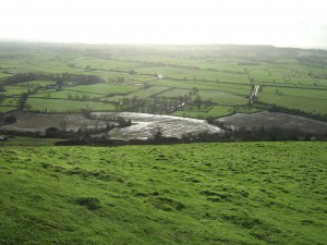 Waterlogged fields after the heavy rains of the past few weeks.
