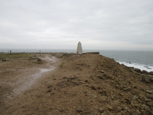 The Trinity House Obelisk, a daymarker to warn shipping off the coast during the day.