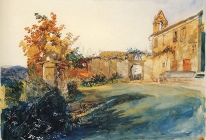John Ruskin. The Garden of San Miniato near Florence. 1845, watercolour on paper.