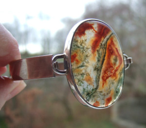 Moss agate bangle, 1971. 