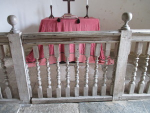 The communion rails and altar.