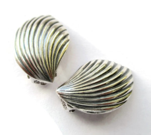 Elegant vintage Danish sterling silver clipon earrings.