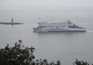 We watched the ferry come in as we drank our first Pimms of the day. The breakwater has a lighthouse on the end of it.