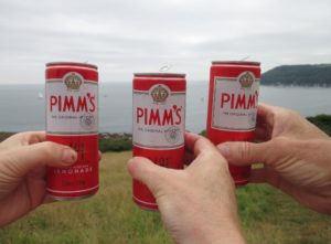 Pimms o'clock. Second of the walk. Lushes, us?