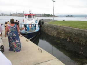 The Edgcumbe Belle, our ferry. Drake's Island is to the right.