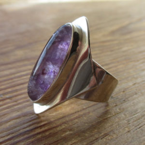 Amethyst and sterling silver ring, hallmarked in Birmingham in 1973. For sale in my Etsy shop: click on photo for details.
